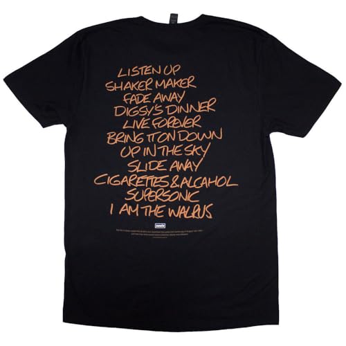 Oasis Definitely Maybe Aaa Setlist T Shirt Size S