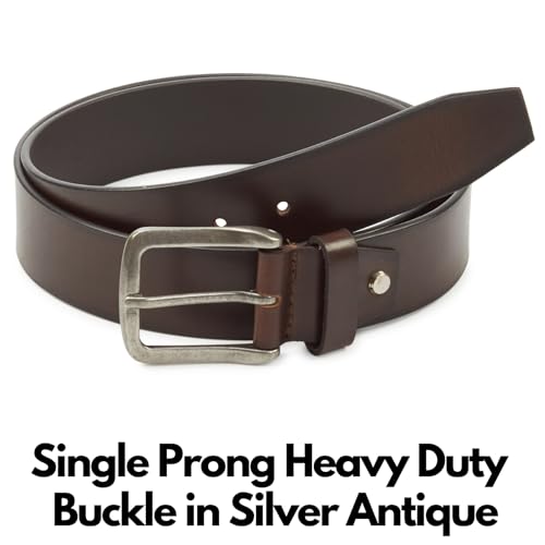 Wise Owl Accessories Leather Belt for Men 38 mm Width Full Grain Harness Western Casual Vintage Cowboy Style3