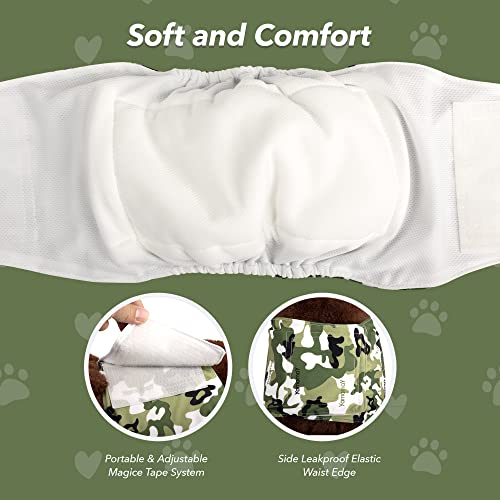 Pet Prime Dog Diapers For Male Dogs 3 Pcs Washable Reusable Dog Belly Wrap Dog Reusable Diapers Xs (7''-9'') #TOP2