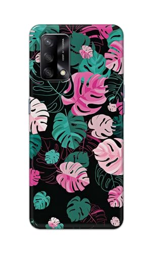 Image of Printed Hard Back Cover for Oppo F19s Back Cover (Seamless Leaves) -190724(EA)