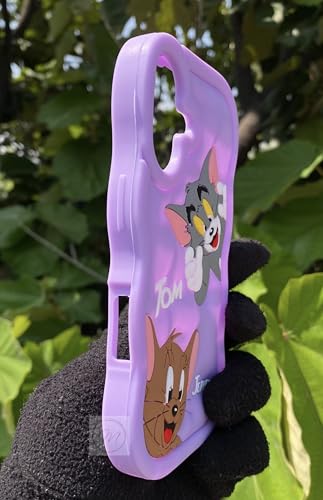 Image of MIDOS Back Cover Compatible with iPhone 16 Plus Soft Silicone 3D Cute Cartoon Full Protective Case for iPhone 16 Plus (Purple)