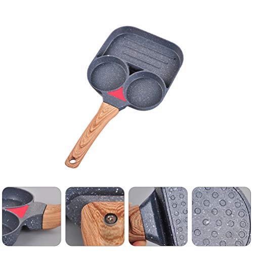 Frigideira para ovos Cabilock antiaderente, frigideira quadrada para ovos dividida, frigideira de li