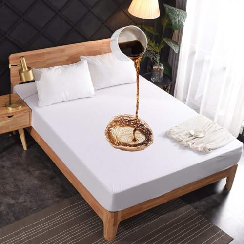 Protector de colchón impermeable King de 150 x 200 cm cubrecama transpirable contra líquidos 4