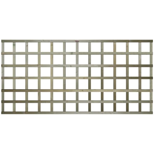 Standard Square Flat Top, 6ft x 3ft Wooden Fence Panel Trellis Topper, Privacy Extender for Garden Fencing | Decorative Boundary Wall Lattice Extension (Wide: 182.8cm x High: 90cm)