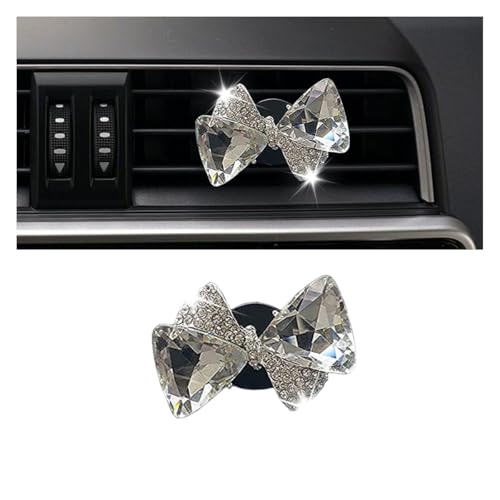 Image of Bling Bow Vent Clips, Crystal Car Air Fresheners Vent Clips, Bling Bow-Knot Car Diffuser Clips, Rhinestone Car Interior Decoration Accessories for Women