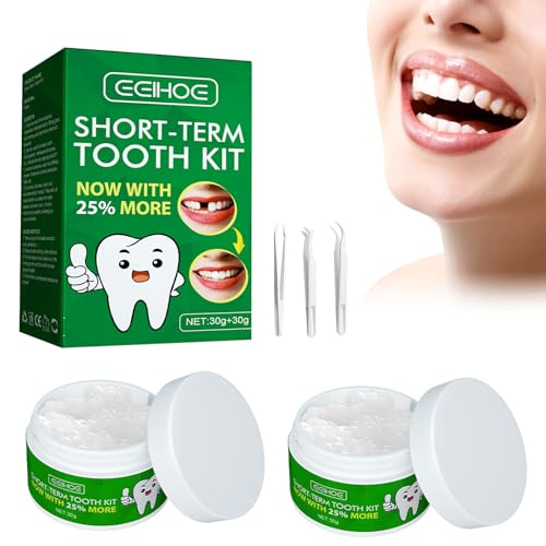 Utapossin Kit Di Riempimento Temporaneo Dente, Kit Otturazione Denti, Cemento per Denti, Riempimento Riparazione del Dente Mancante e Rotto, Riparazione Denti Halloween Cosplay