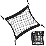 BAHME Gepäcknetz Fahrrad, Elastisches Aufbewahrungsnetz mit Gummizug, 30 x 30 cm Fahrrad Netz mit 4 Haken, Gepäcknetz Klein, Praktische Helmhalterung für Fahrrad, Scooter, Motorrad