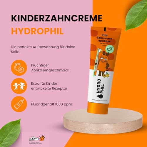Hydrophil Zahncreme für Kinder - Die Maus - Mit Geschmack - Kinderzahnpasta 2-6 und 0-2 - Naturkosmetik - Baby Zahnpasta - Junior - Mit Fluorid (2) – Bild 5