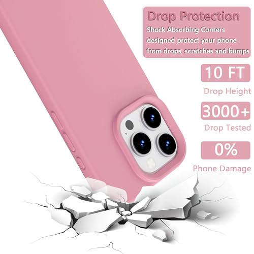 Image of iPhone 16 Pro Max Case Silicone,Soft Microfiber Lining(Rose Pink)