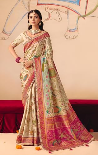 Generic pink banarasi silk saree – image 2