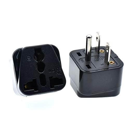 Tekit Black Nema 6-15P Universal Plug Adapter 110-250V 15A,Universal World To North American Us Nema 6-15P Electrical Plug Adapter Converter (6-15P Black) #TOP4