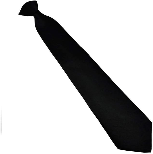 L&L® Plain Black Tied clip on Tie Workwear Security Doorman Bouncer Funeral
