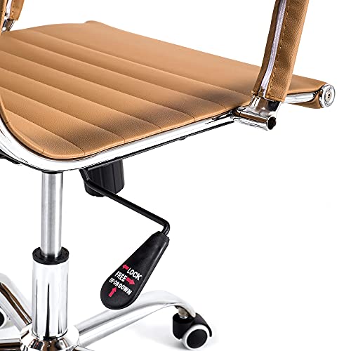 Cadeira de Escritório Presidente com Função Relax e Base Giratória Moob (Caramelo)