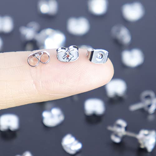 White Gold Plated Earring Backs 20Pcs Silver Earring Backs Replacements Hypoallergenic Secure Ear Lockings Earring Backs For Studs Hooks Earrings #TOP3