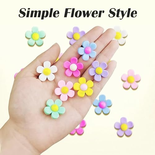 32 PCS Croc Charms, Shoe Charms for Adults Kids, Cute Flower Theme Decorations, PVC Charm For Clogs And Sandals Shoe Accessories, Pearl Shoes Decoration for Party Favours - Image 3