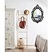 Lzuso Black Oval Wooden Frame Vintage Wall Mirror Baroque Style Arendahl Traditional Carved Hanging Mirror for Wall Decorative Antique Mirror Aesthetic for Vanity Bedroom Living Room Kitchen Entryway