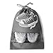 Produktbild Sendley 6 Stück Schuhbeutel, Wasserdichter Schuhtasche mit Transparente Fenster, Leicht Zugband Travel Aufbewahrungsbeutel (Grau) (M)