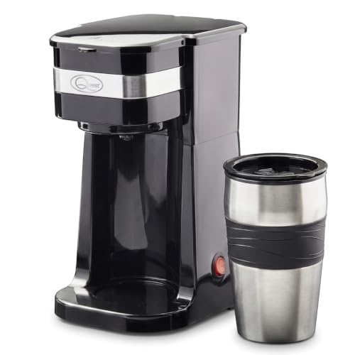 Quest One Cup Coffee Maker with 420ml Stainless Steel Travel Mug
