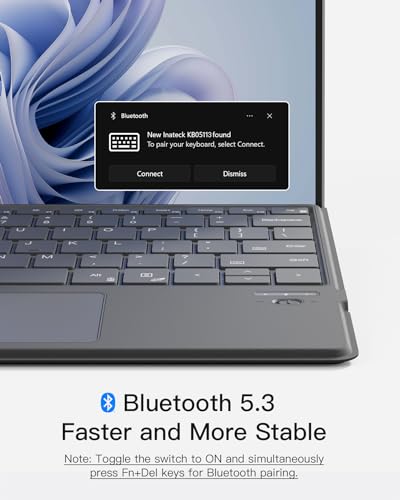 Image of Inateck for Surface Pro 9 Keyboard with Touchpad, Bluetooth 7-Color Backlight Keyboard with Pen Holder, Compatible with Surface Pro 9 /8 /X /10 /11, KB05113