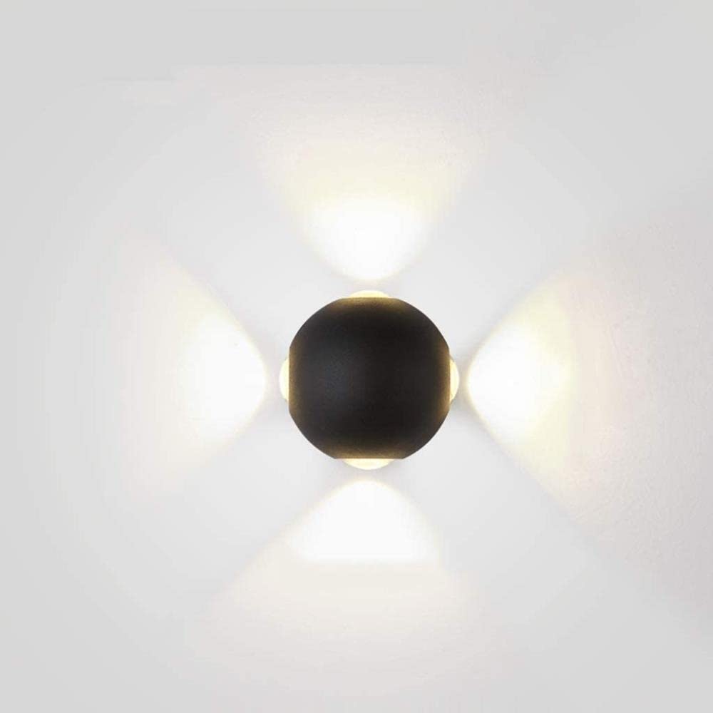 HynJGih Decorative Wall Light Wall Transparent Light Lighting Spotlight Bedside Lamp Aisle Wall Lamp Decoration for Restaurant Home Bar Bedroom(Schwarz,Four Light Sources)