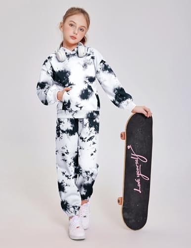 Image of Arshinet Girls 2 Piece Outfits Oversized Sweatshirt and Sweatpant Sweatsuit | Pullover Hoodie Crewneck Baggy Jogger Pants with Pockets Fall Winter Tracksuits Clothes