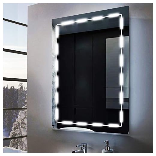 Silikang Led Mirror Lights, Vanity Make Up Strip Light, 10ft Ultra Bright White LED, Dimmable Touch Control Dressing Lights, for Makeup Table & Bathroom Mirror, ETL Listed (Mirror Not Included)