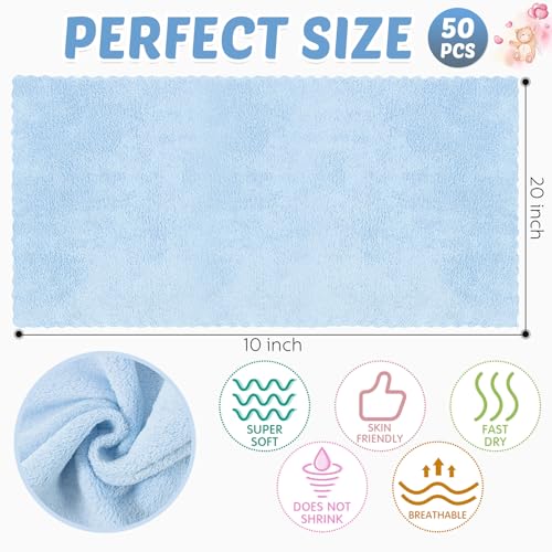 Newwiee 50 Pack Baby Burp Cloths 20''x10'' Absorbent Burping Cloths for Girl Boy Large Baby Rags Towels for Newborn Essential(Colorful)2