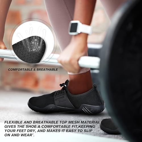 Weightlifting Barefoot Shoes for Men - Deadlift Barefoot Workout Shoes for Women & Men, Minimalist Weight lifting & Sports Footwear, Fitness Squat Non Slip Pattern Deadlift Training & Boxing Flat Sneakers3