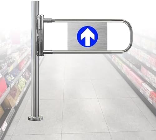 Automatic Swing Gate - Two-Way Pedestrian Stainless Steel Door, Safe & Secure Entry/Exit Device for Markets (65x100cm) - Easy Access Control System