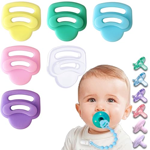 Image of 6 Pack Silicone Pacifier Clip Adapter Ring for Philips Avent Soothies, 100% Food-Grade Silicone Binky Clips Holder Adapter Rings Competible with Avent Soothie, BPA-Free Soft Flexible Safe Durable