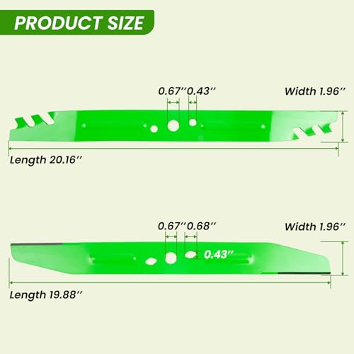 Prosentuo AB2101D Lawn Mower Mulching Blade Compatible with LM2133 LM2130 LM2135SP LM2130SP LM2156SP LM2150SP 21 Inch Electric Lawn Mowers 2 Packs (Green) by Prosentuo - Used condition - Image 3