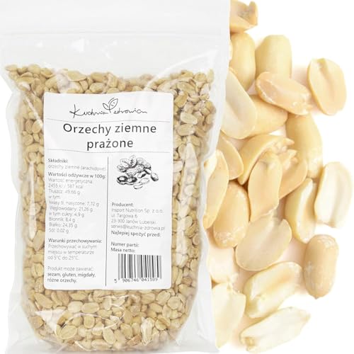 Erdnüsse Geröstet 500g – Knusprige Erdnuss-Hälften, Natürlicher Snack ohne Zusätze | Ideal zum Knabbern & Kochen | Premium Qualität von KUCHNIA ZDROWIA