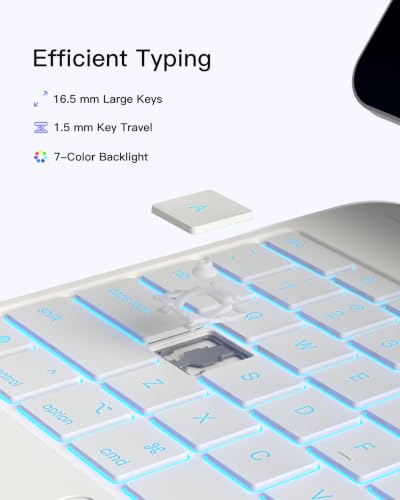 Inateck for iPad Air 13" Case with Keyboard, Slim Design, Milky White - image 9