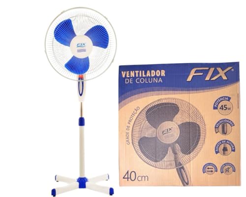 Ventilador Coluna Pedestal 40cm Branco Fix 110v 1,30m Forte