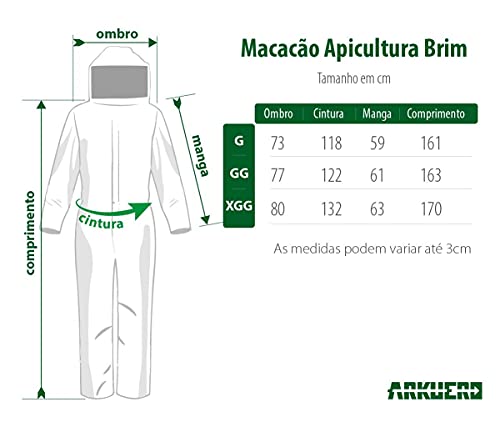 Macacão Para Apicultor Com Máscara E Chapéu Brim