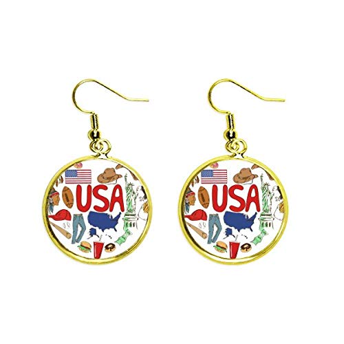 Pendientes de bandera americana para celebrar fiestas nacionales y estilo casual