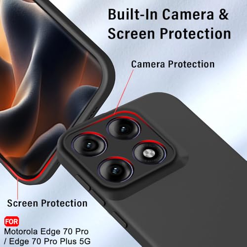 Image of TheGiftKart Liquid Silicon Back Cover Case for Motorola Moto Edge 70 Pro 5G | Total Camera Protection | Micro-Fibre Lining Inside | Shockproof Back Cover Case for Moto Edge 70 Pro 5G (Silicone, Black)