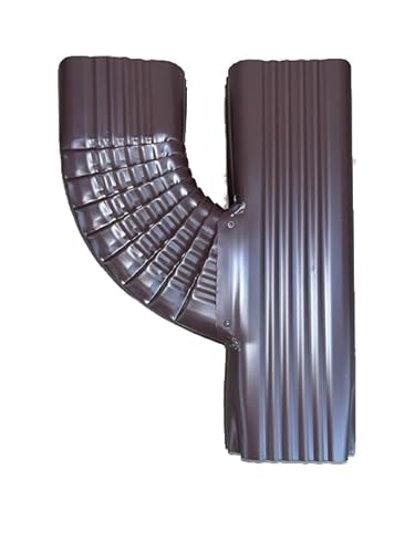 Gutterworks Mfg Inc. Rain Gutter Components Bent Downspout Tie-in Funnels - 3x4 - Royal Brown - Left Aligned | Made in The U.S.A
