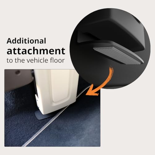 OKIDAY Fußstütze für Autositze - beige, für Autositze 15-36 kg, (auch solche mit Stützbein), stabil und langlebig, einfach zu bedienen, verstellbar, Befestigung an ISO-Fixpunkten