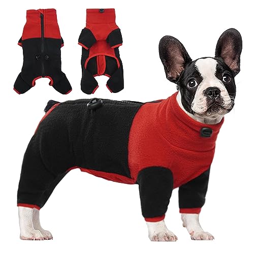 PUMYPOREITY-Small-Dog-Winter-Coat-Christmas-Fleece-Dog-Coat-Warm-Full-Body-Dog-Pajamas-Adjustable-Dog-Jacket-Small-Dog-Coats-for-Chihuahua-Yorkie-Black-S