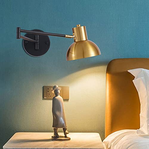 Brazo oscilante para lectura sin fatiga ocular con aplique de pared industrial ajustable E27 4