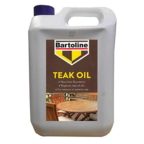 Image of Bartoline Teak Oil 5 Litres | Replenishes Natural Oils to protect Wooden furniture | Interior and exterior use