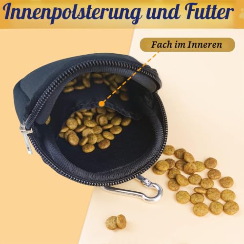 Sheryl&Rain Kleiner Leckerlibeutel für Hunde, Leckerlitasche für Hunde Klein, Trainingsbeutel mit Reißverschluss, Leckerlibeutel im Taschenformat für Reisen, Spaziergang, Tasche für Leckereien