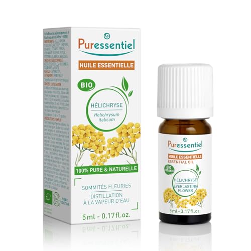 Puressentiel – Huile Essentielle Hélichryse BIO – Contribue à la santé et beauté de la peau – 100% pure et naturelle – HEBDD – Helichrysum...