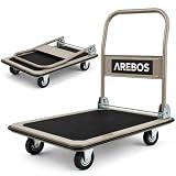 Arebos Chariot de Transport Pliable avec Plate-Forme antidérapante – capacité 300 kg, Prot...
