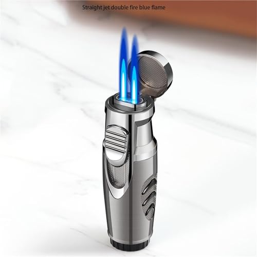 Encendedor de butano recargable con llama ajustable para acampada, pack de 2 4