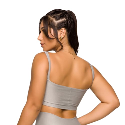 Conjunto Fitness Academia Feminino Top Decote Reto e Short Cós Cruzado Poliamida Treino Coleção Glow