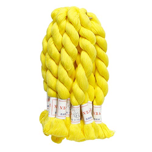 NBK 和洋裁用しつけ糸 仮止め糸 #30/3 15g×10カセイエロー F2-47Y