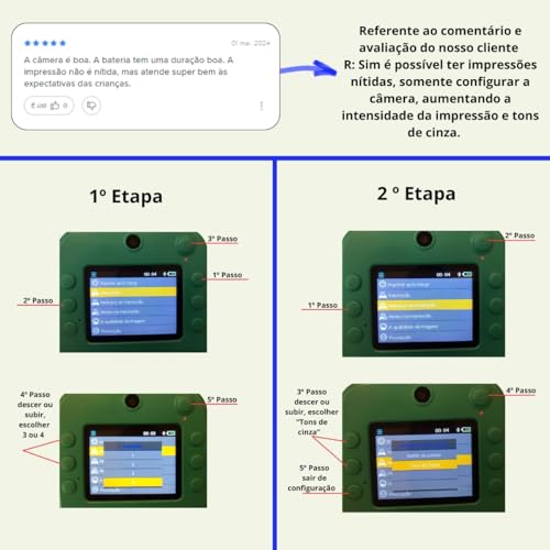 Câmera Instantânea Infantil Filmadora Full Hd Divertida Jogo Imprimi Foto (Azul)