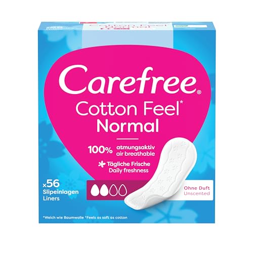 Carefree Cotton Unscented Pantyliners, X5 Packs = 280 Pantyliners